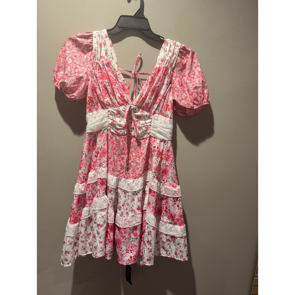 Aderny Patchwork Floral Mini Dress from Altar'd State.  Siize M (533)